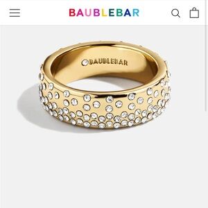 BaubleBar Gold Crystal Pavé Dome Band Ring